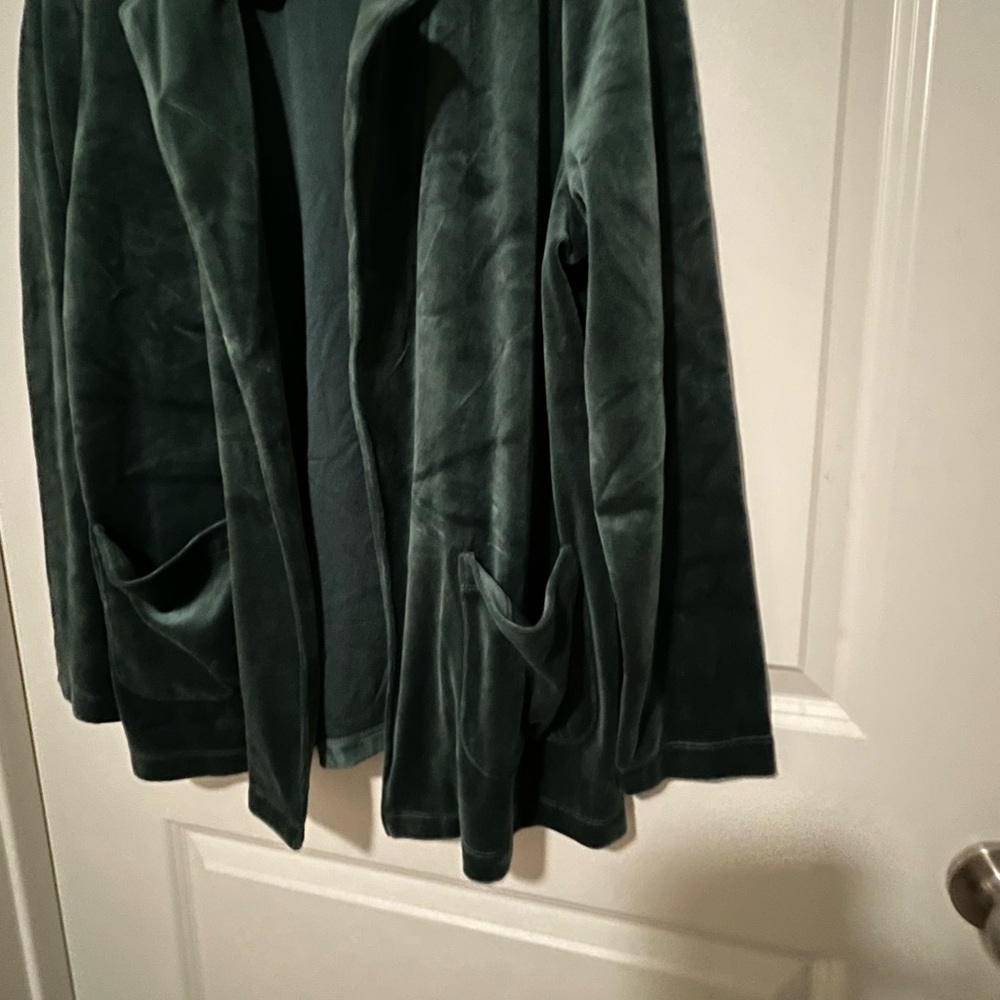 Talbots Deep green velvet blazer - Picture 3 of 5
